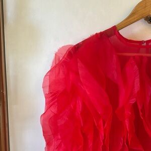 AKIRA Red Ruffled Bubble Mini Dress